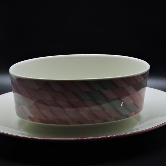 Villeroy & Boch VITRO-Porcelain Attached Gravy Dish Underplate Collage Pattern - Picture 1 of 10